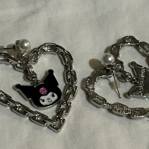 Kuromi Silver Dangling Earrings new