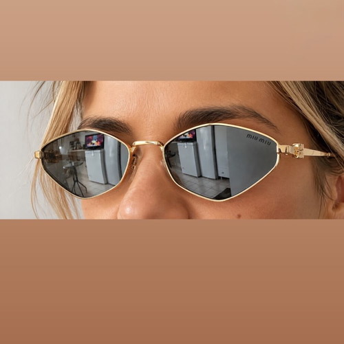 Miu Miu SMU56Z Gold Metal Sunglasses new