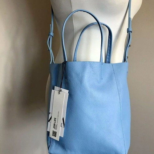 Zara leather tote bag new, blue, crossbody strap