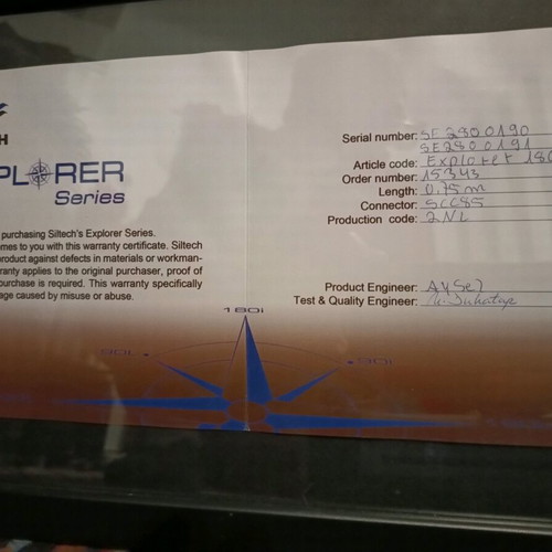 Siltech Explorer 180i RCA cable 0.75 m like new with box and certificate