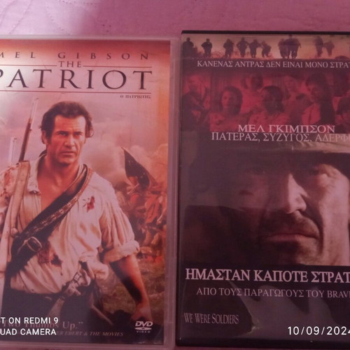 2 Mel Gibson movies like new, We Were Soldiers and The Patriot