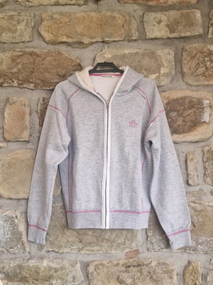 Admiral women's cardigan used, gray with hood and pockets