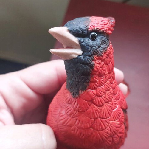 Lefton Decorative Bird Red Cardinal new with base