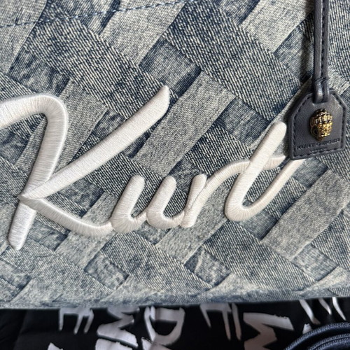 Kurt Geiger denim shoulder bag with extra strap