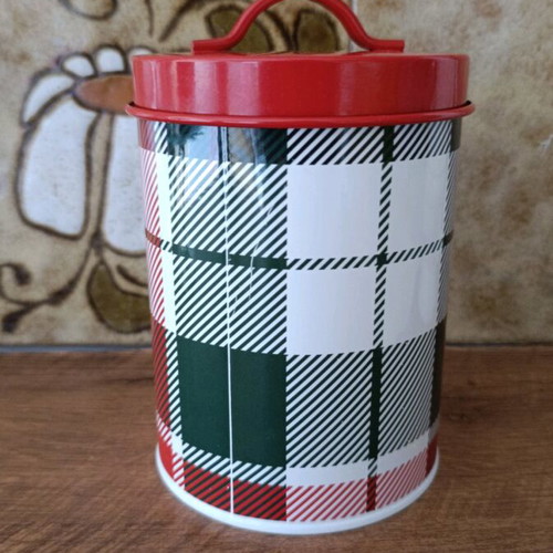 Tin biscuit jar with designs and airtight seal new