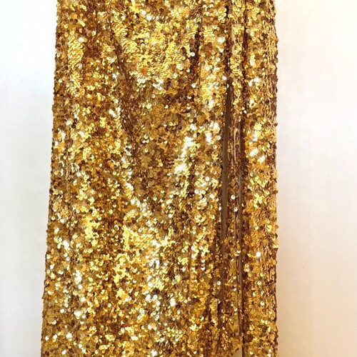 BCBG Maxazria Sequined Gold Maxi Dress XXS like new