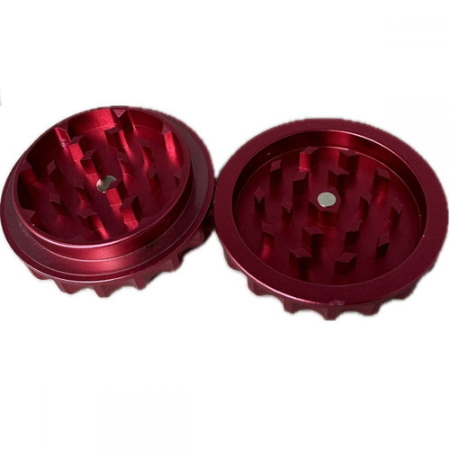 Metal grinder 60x28mm one-chamber magnetic red new