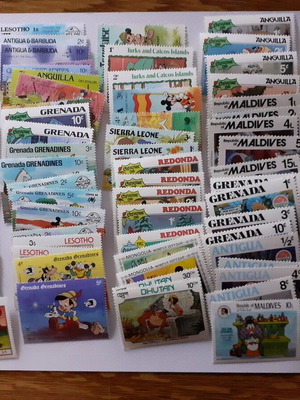 Walt Disney stamps new, pack of 100 from 16 countries