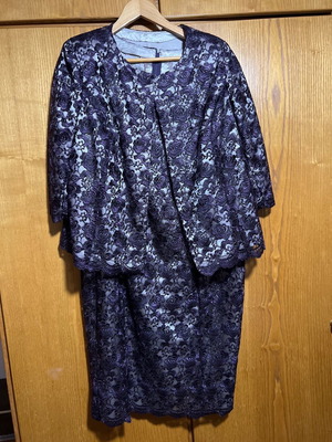 Vintage lace clothing set used, dress with jacket