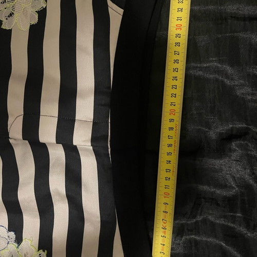 Striped taffeta skirt with lace Silvian Heach new, black and white