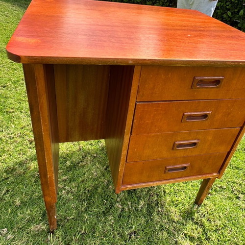 Mid-Century Modern desk with built-in bookshelf, Danish design