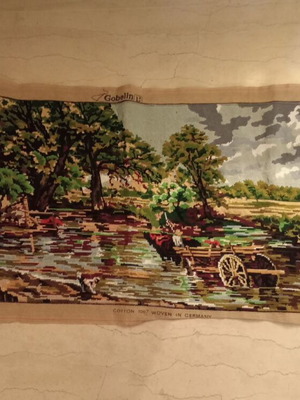 Embroidered textile painting like new, ready for framing, 120x80 cm