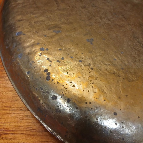 Brass tray used decorative signed heavy item