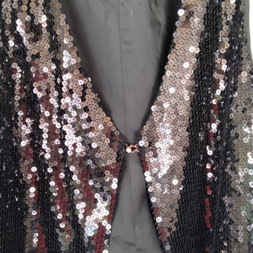 Black sequin vest for women, glam dance style, brand new