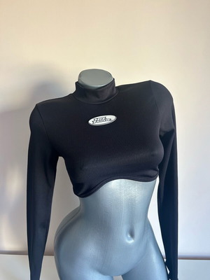 H&M cropped long sleeve top like new, size S, black