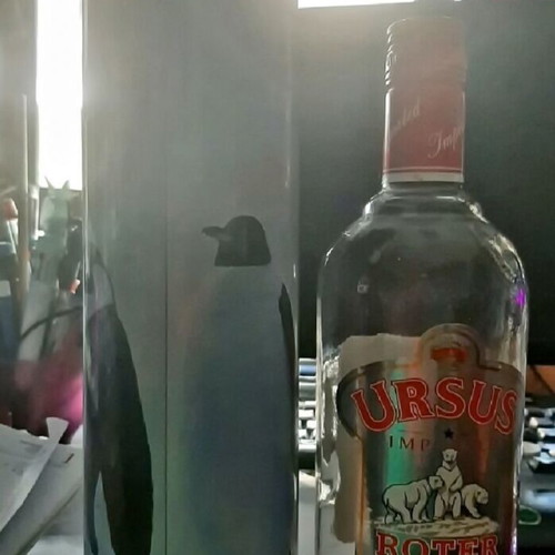 Smirnoff collectible tin and Ursus Rotter red bottle used