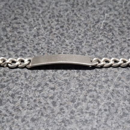 Vintage unisex identity bracelet made of pure silver 1000 used