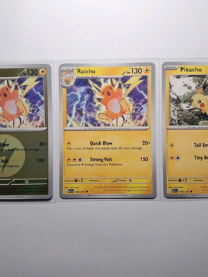 Pokemon cards Raichu, Raichu Energy Symbol, Pikachu Ascended heroes like new, set of 3