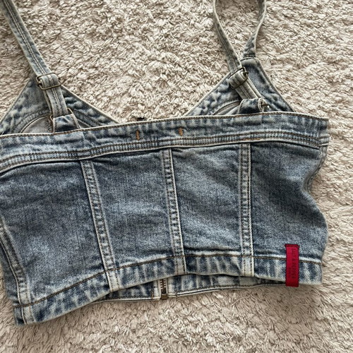 Salt & Pepper top with zipper, like new, blue, size M