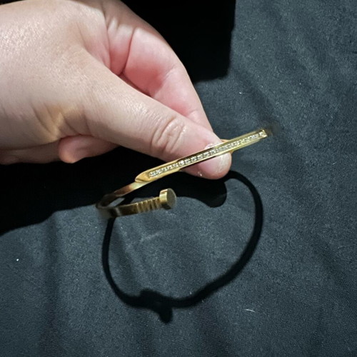 Steel gold bracelet new with diamond details