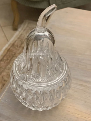 Crystal pear-shaped dish fondantière like new