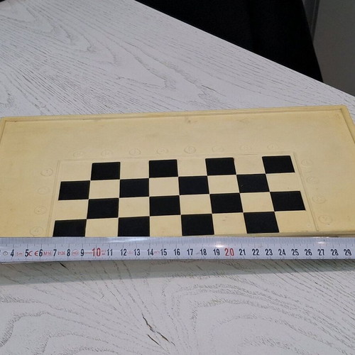 Backgammon and checkers used, travel size, plastic