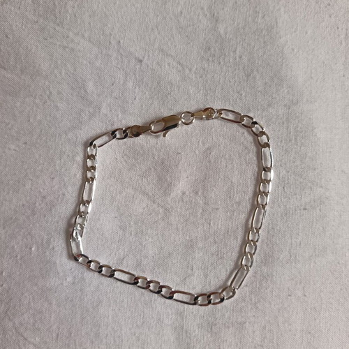 Silver plated 925 Figaro chain bracelet new, 20 cm