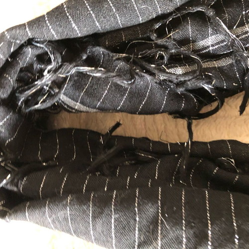Black and white scarf like new with silver threads