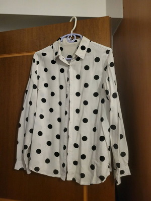 Celestino polka dot shirt like new, size L, black and white