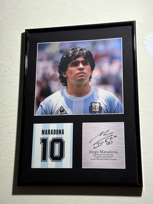 Diego Maradona Signed Poster new