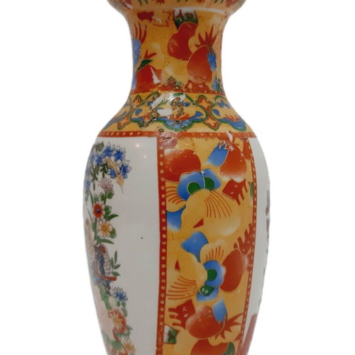 Chinese porcelain vase handpainted with birds and flowers, like new
