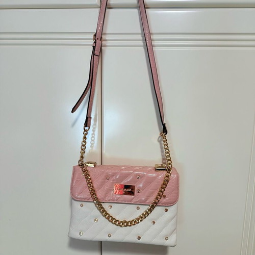 River Island bag like new, pink and white with pearls and gold details