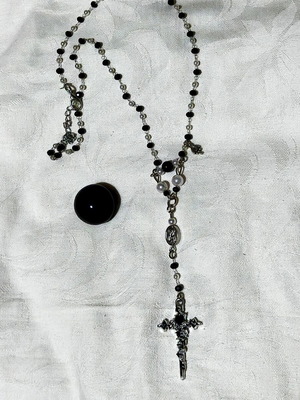 Gothic rosary with steel chain
