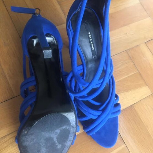 Zara blue high heels size 38 like new
