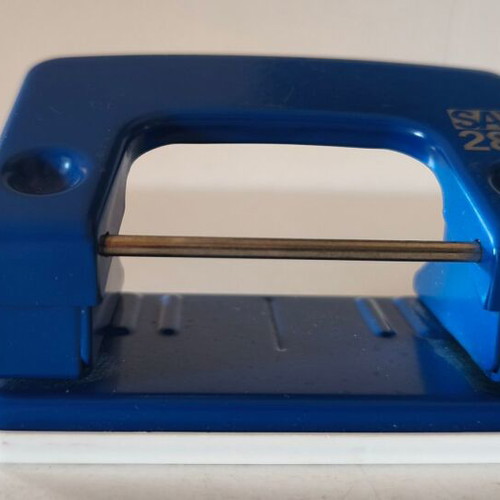 SAX 288 perforator blue used, small desktop 2-hole punch