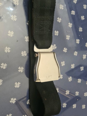 AMSAFE seatbelt used for aircraft display