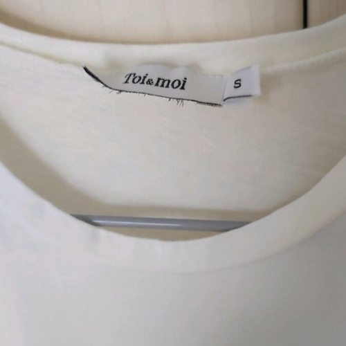 Toi&Moi short-sleeve blouse like new, white, size S