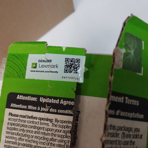 Toner Lexmark 52D2X0E μεταχειρισμένο, Extra High Yield, μαύρο, αχρησιμοποίητο