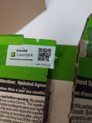 Toner Lexmark 52D2X0E μεταχειρισμένο, Extra High Yield, μαύρο, αχρησιμοποίητο