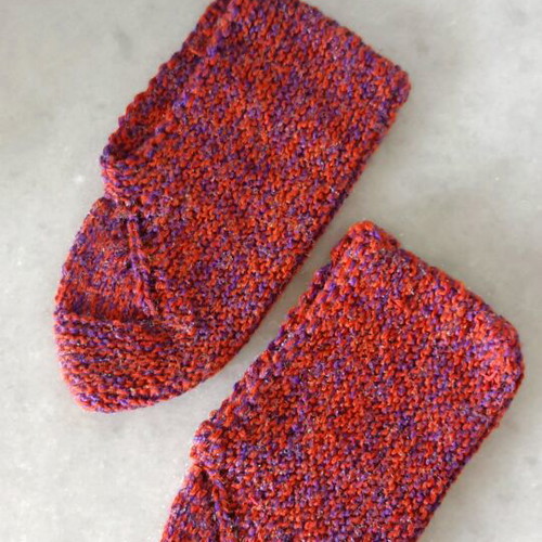 Children's Handmade Pontian Terlikia Socks made to order, purple and orange