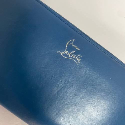 Christian Louboutin leather wallet used, blue