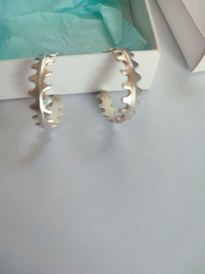 Steel hoop earrings new, silver