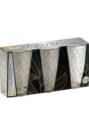 Water glass set of 3 transparent 450ml new