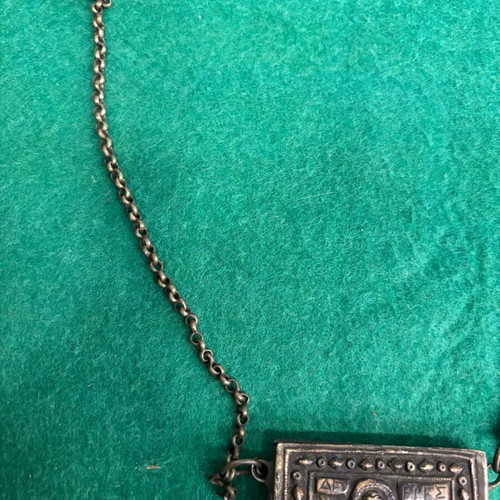 Saint George silver amulet used with chain and missing lid