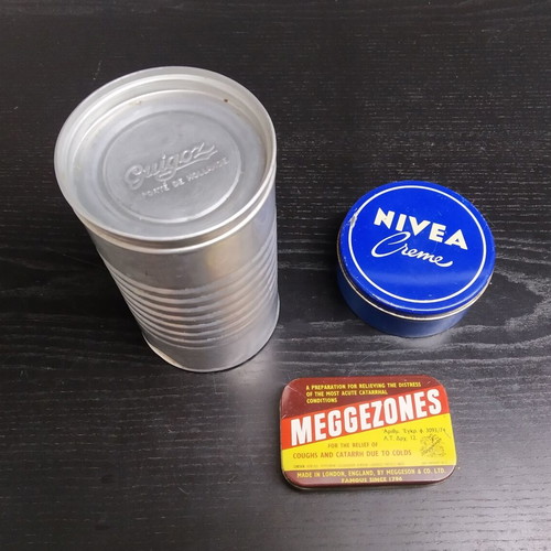 Vintage metal packaging used, pack of 3 pieces