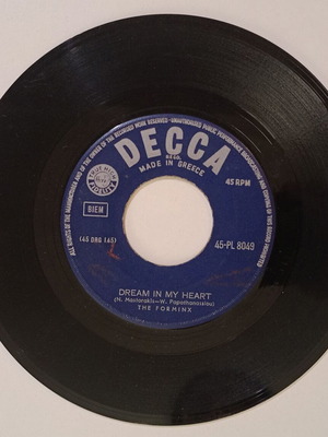 Decca 45 RPM record 45-PL 8049 by The Forminx used
