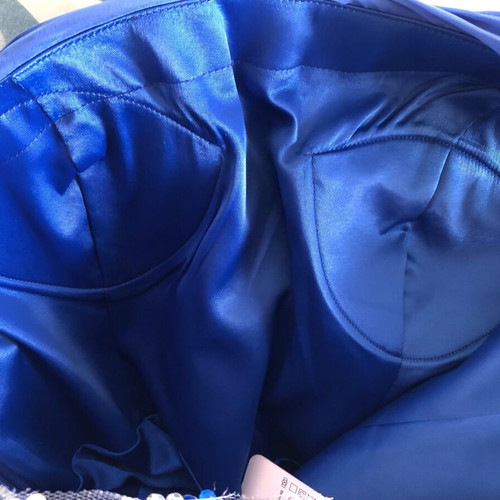 Formal long dress xl new, blue one-shoulder
