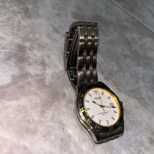 Orient Quartz vintage men's watch Two-Tone Diver style like new