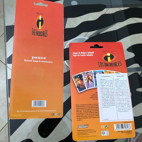The Incredibles Disney school set new with pencil, eraser, sharpener, ruler, notebook, keychain and kids game