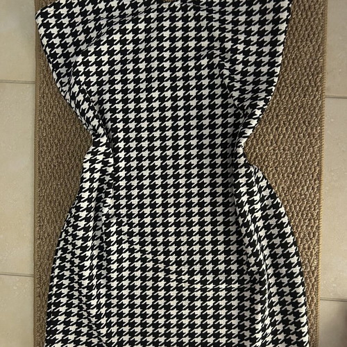 Shein strapless bodycon dress with houndstooth pattern like new